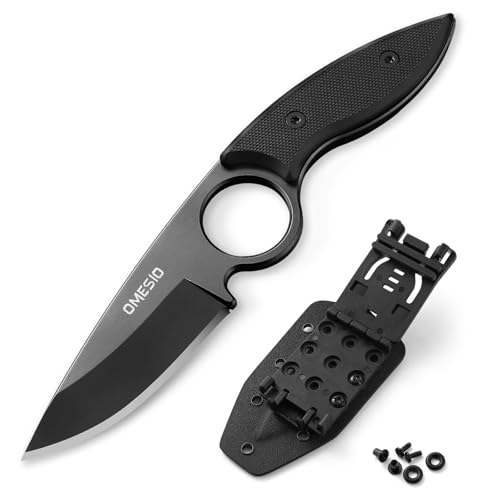 Omesio Gürtelmesser Hervorragende Qualität 420 Stahl full Tang - Feststehende Messer Outdoor 42A...