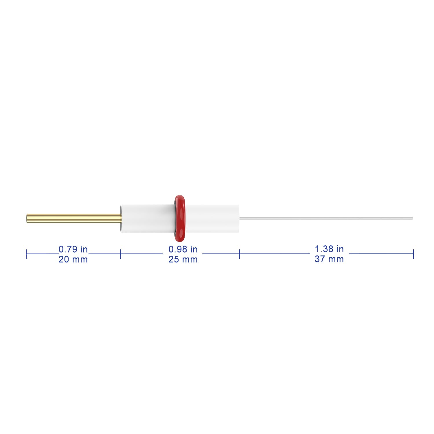 Labasics Platinum Electrode, 37mm Purity Pt Electrode Electrolytic Cell Platinum Electrode with PTFE Body Auxiliary Electrode for Labasics Electrolytic Cell, 0.5 mm