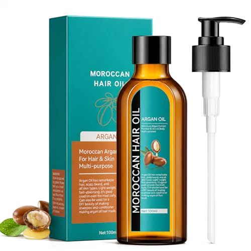Moroccan Argan Oil Hair Oil for Frizzy Hair Morroccan Hair Care Oil Natural Serum Help Split Ends Dry Scalp Hair Care Products Strengthen Dry Damaged Curly Long Curly Hair Treatment Heat Protectant