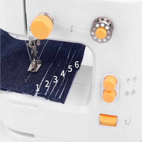 Image of Sewing Machine with Extension Table & Foot Pedal | Portable Electric Mini Silai Machine for Home Use | 2 Speed, Dual Power (AC /DC) | Beginners & DIY Stitching Machine (PinkXWhite)