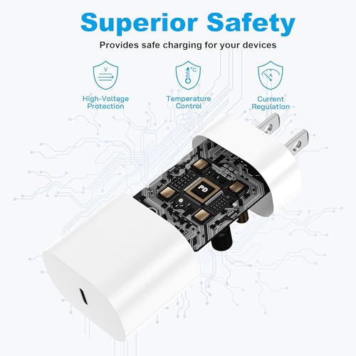 30W iPhone 17/16/15/14/13/12 Charger Fast Charging Block with 6FT Long C to Type C& Lightning Cable.Fast Charging for All iPhone/iPad and Galaxy Series (White 2) by HALIHALL - Image 4