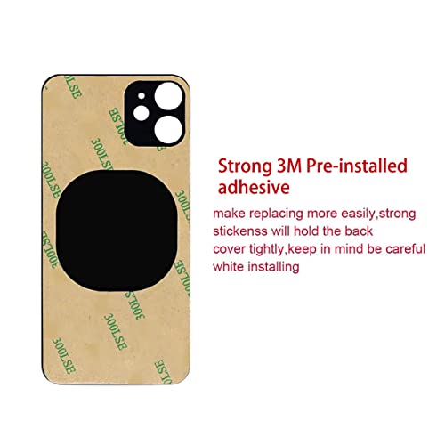 Perzework Oem Rear Back Glass Replacement For Iphone 12 6.1 Inches With Reparing Toolkit And Pre-Installed Adhesive (Blue) #TOP2