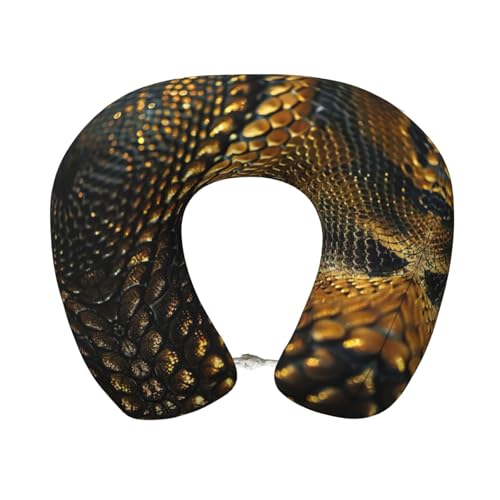 GFXEDSAH Cuscino da viaggio in memory foam con stampa pelle di serpente - portatile per casa, ufficio, campeggio