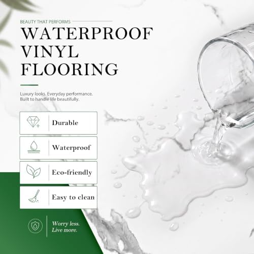 DEXDE Peel and Stick Floor Tile 20PC Large Marble Vinyl Flooring 24x24inch — 사진 3