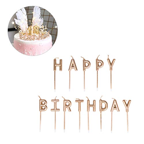 Amosfun Velas de Aniversário com Letras de Bolo, Decoração de Bolo, Velas de Bolo, Suprimentos para