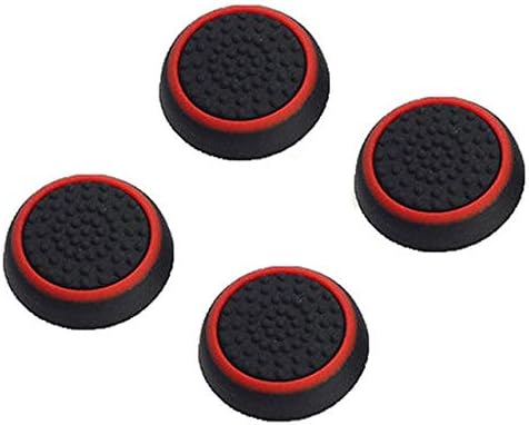 Eatech Anti-Slip Analog Thumb Stick Silicone Grip Cover Caps for Sony PS3 PS4 Playstation 4 Pro Slim, Xbox 360 One Controller | Pack of 4 Pieces - Black Red