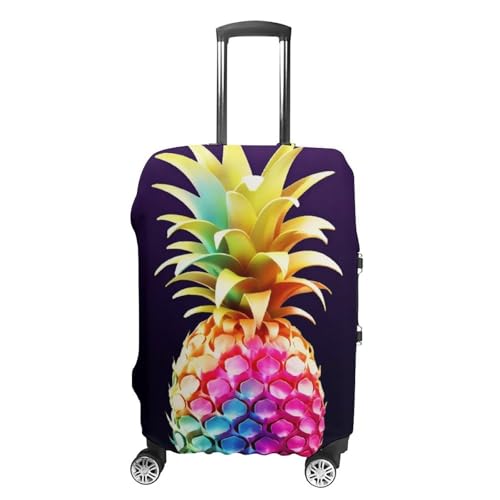 Colorful Pineapple Luggage Cover, Washable Elastic Suitcase Cover Protector Fit 18-32 Inch Luggage - Main Image