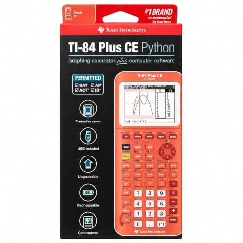 TI-84 Plus CE Color Graphing Calculator Texas Instruments, Coral (Metallic) - image 4