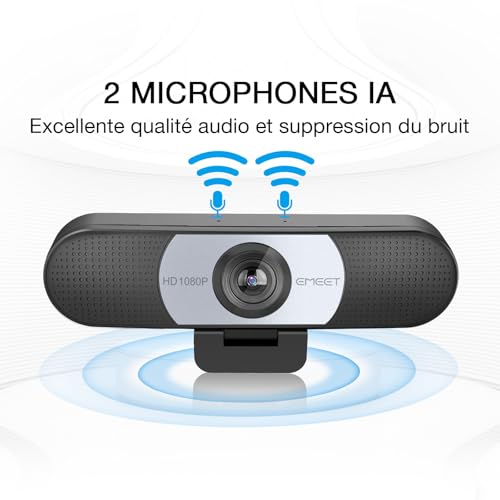 Webcam Full HD eMeet C960 grand angle 90 degrés compatible Linux et Mac - 4