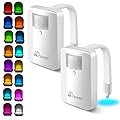 Witshine Toilet Night Light 2 Pack - 16 Color Changing Motion Sensor Activated LED Bowl Nightlight for Bathroom Decor - Cool & Funny Gadget for Dad, Boys, Kids and Men - Ideal Birthday Gift