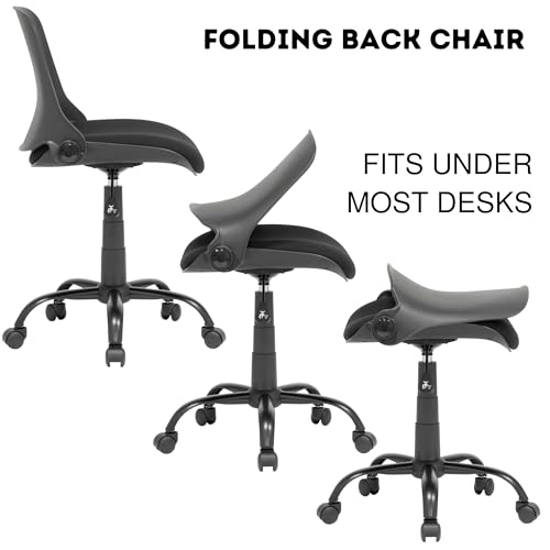 Calico Designs Back, Modern, Swivel, Office Contoured Folding Task Chair, Black/Black, 22"W x 22"D x 37.5" by SD STUDIO DESIGNS - Image 3
