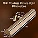 Concepdesigns Picture Light Battery Operated Picture Light, Dimmable Wireless Picture Lights for wall, Art Light, Library Light Battery Operated with Remote Control - 18 inches, Antique Brushed Bronze
