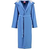 Attraktive Waffel-Struktur s.Oliver Bademantel Damen Kapuze 3717 blau - 17 M