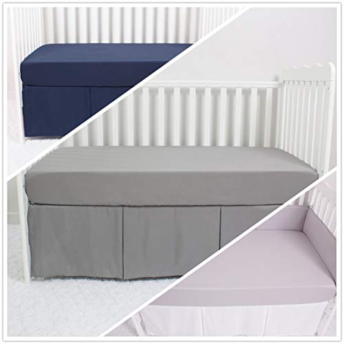 Casaja 3-Pack Fitted Crib Sheets Set For Baby Boys, Extra Soft Breathable 9" Deep Mattress Sheet For Standard Toddler Bed 28X52, Cozy Washable Microfiber Nursery Sheets, Navy/Charcoal Gray/Pale Grey #TOP7