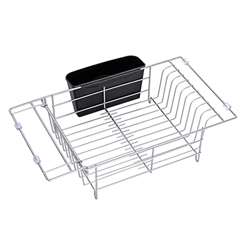 Dish Drying Rack,Expandable Sink Drying Rack For Kitchen Counter,Over Sink Or In Sink Dish Drying Rack,Dish Rack With Removable Utensil Holder,Rustproof Dish Drainer Dish Drying Rack For Kitchen Sink #TOP20