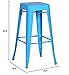 Joveco 30 Inches Light Blue Sheet Metal Frame Tolix Style Bar Stool - Set of 2