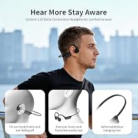 Vulxovt 2026 Bone Conduction Headphones, Bluetooth 6.0 Open Ear Headphones,Wireless Sports Earphones IPX5 Waterproof, 10H Long Battery Life Playtime for Running,Cycling,Gym (Gray-Black) — image 2