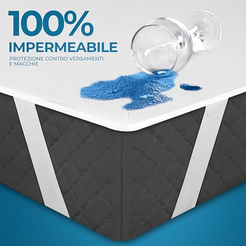 Utopia Bedding Coprimaterasso Impermeabile - 160 x 200 cm, Copertura per Materasso Traspirante Certificata Oeko-Tex con Cinghie Elastiche agli Angoli, Vestibilità Perfetta, Protezione per Incontinenza - 2