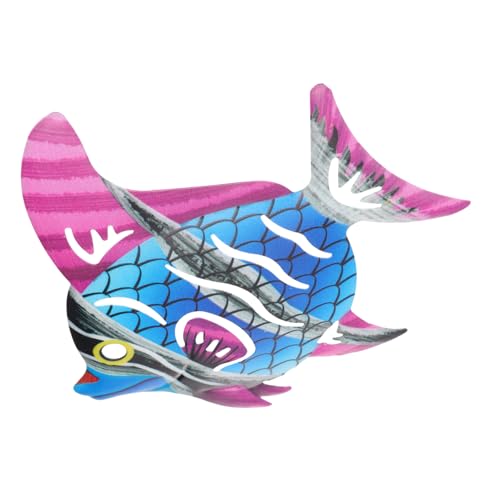 Alipis 1 Pc colgante de pescado de hierro forjado mural adorno de jardín de abejas ornamento adornos de pared escultura pared adorno de hierro Decoración de arte de pared planchar Blue