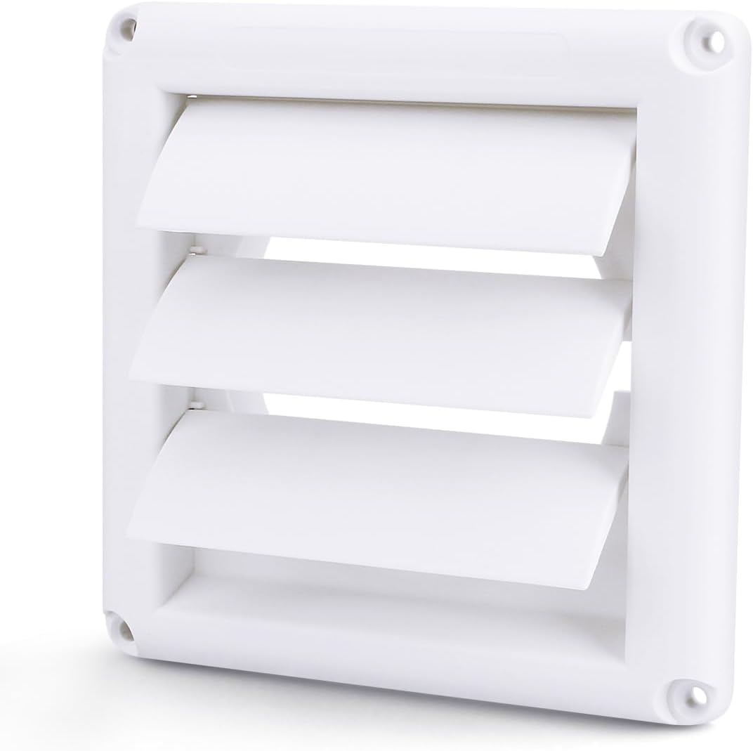 Fugedox 4" Dryer Vent Cover Outside, Louvered Dryer Vent
