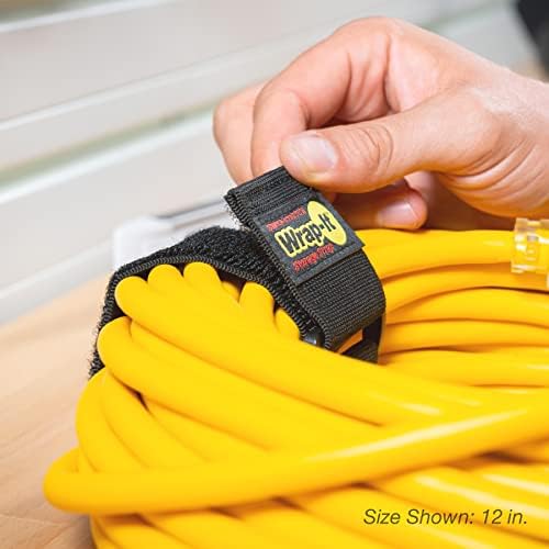 Wrap-It Storage - Super-Stretch , 9" (10 Pack) - Elastic Hook and Loop Cinch Straps - Extension Cord Organizer, Hose Strap, Cable Straps, Tool Strap, Cord Wrap