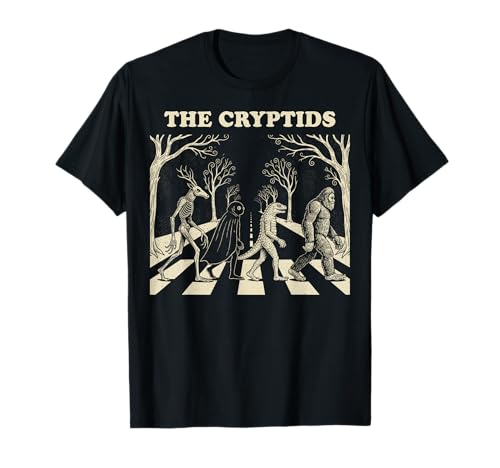 The Cryptids Funny Mythical Bigfoot Mothman Graphic T-Shirt