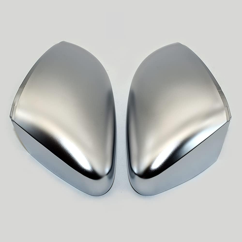 1 Pair Silver Exterior Rearview Mirror Housings Door Mirror Covering Caps Compatible with VW Po-lo 6R 6C 2009-2014