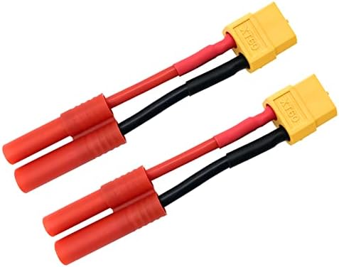 2PCS XT60 XT-60 Female to HXT 4MM Male Bullet Connector/Adapter for RC Lipo Battery RedCat Racing and Exceed RC