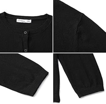 Cardigan col V en laine et fils métallisés shiny black - Comptoir des Cotonniers