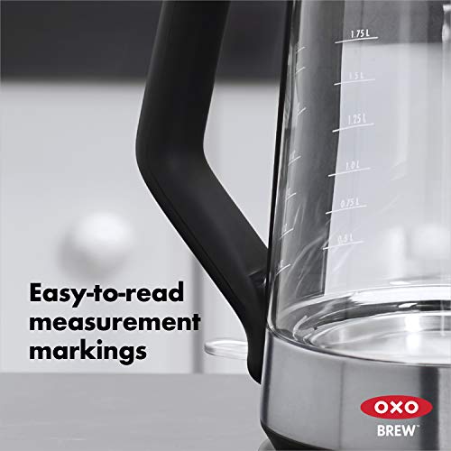 OXO Brew Cordless Glass Electric Kettle, 1.75 L, Electric Tea Kettle and Water Boiler, Auto Safety Shut-Off for Worry-Free Boiling by OXO - Image 6