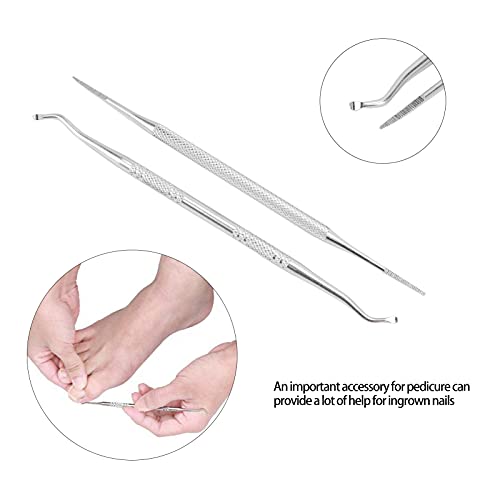 Haosie 2PCS Ingrown Toenail Kit, Cuticle Pusher Cutter, Manicure Pedicure Tools, Stainless Steel Cuticle Remover, Double Sided Nail Cleaner Care - Image 3