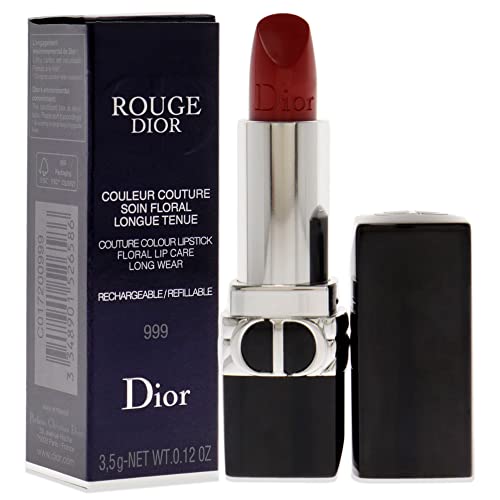 Christian Dior Rouge Dior Couture Lipstick - 999 Satin Lipstick (Refillable) Women 0.12 Oz #TOP2