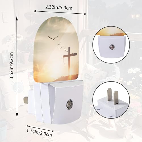 Image of Christian Dawn Cross Night Light,Night Lights Plug into Wall with Dusk to Dawn Sensor,Lamp for Bedroom Bathroom Hallway Nightlight for Women Girls