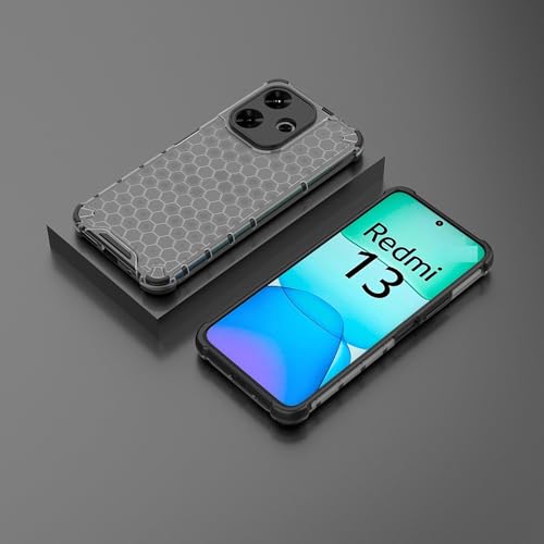 Image of Glasgow Back Case Cover Compatible with [ Poco M6 Plus 5G / Redmi 13 5G ] (Stylish Design) - Black