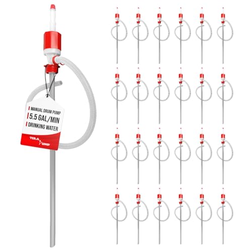 24 Pumps | Food Grade BPA Free Emergency Disaster 55-Gallon Drum Pump Heavy Duty Barrel Siphon/Drinking Water Hand Pump