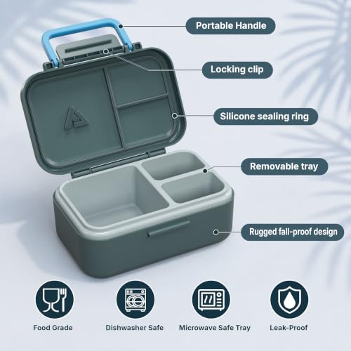 Image of Bento Lunch Box 1283ML / 43 oz with 391 ML / 13 oz Food Jar, Ice Pack
