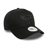 New Era Chicago Bulls 9Forty Gorra Baloncesto Ajustable Visera Curvada Logotipo del Equipo Tonal Sombrero NBA Negro