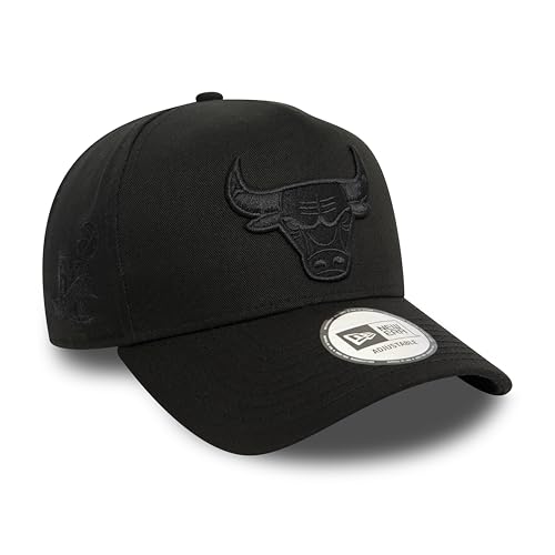 New Era Chicago Bulls 9Forty Cap Basketball verstellbar gebogener Schirm tonales Teamlogo Kappe NBA schwarz - One-Size