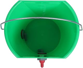 ZJchao 8L Calf Milk Dispenser Bucket Two Mouth Style Durable Plastic Lamb Feed Container for Cattle Sheep Livestock Farm Use