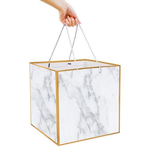 Cmecial Superior Marble Extra Large Gift Bag, 11.8 Inch Square Giant Gift Bag, Xl Big Gift Bag Large, Extra Large Gift Bags, Wedding Gift Bags Large Size Reusable, Gift Bags Large Birthday White (F1) #TOP2