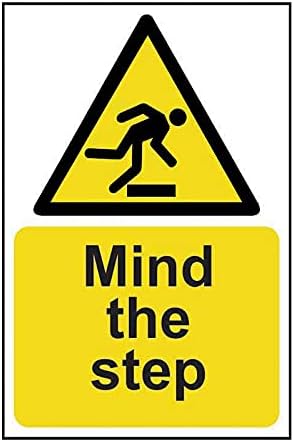 Spectrum Industrial 11043" Mind The Step Self Adhesive Vinyl Sign, Multi-Colour, 200 x 300 mm
