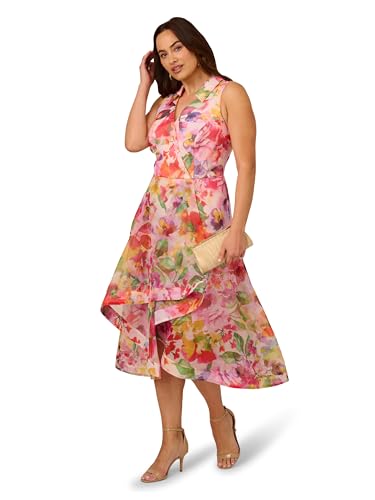 Image of Adrianna Papell Printed High-Low Dress