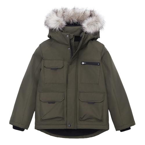 Rokka&Rolla Boys' Water-Resistant Ripstop Shell Parka Jacket Fleece Lined Winter Coat