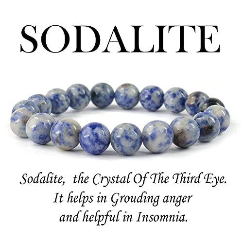 Image of Reiki Crystal Products Certified Natural Crystal Stone Round 10 mm Beads Bracelet for Men and Women | Reiki Charged Gemstone Jewellery Bracelet| Multiple Stone Variants Available