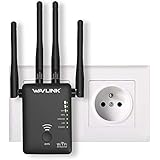 WAVLINK AC1200 WLAN Amplifier, Dual WLAN Amplifier Compatible with All WLAN Devices, WLAN Repeater Signal (WLAN Repeater/Router/Wireless Access Point Mode, WPS, Plug & Play, 2 Ethernet Ports)