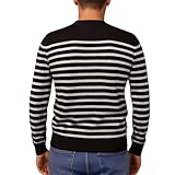 pull marin homme hublot 100% Coton BILL TORNADE Pull marinière col Rond Mariniere - XL Noir