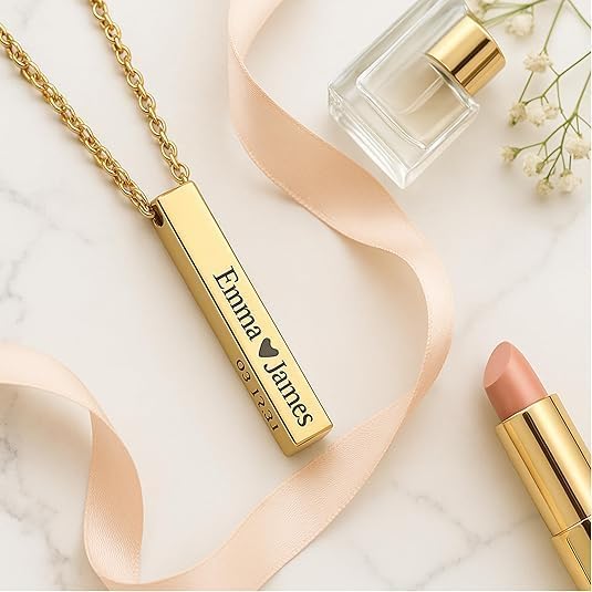 Personalized 3D Vertical Bar Name Necklace – Custom Engraved 925 Sterling Silver Pendant, Double-Sided Text, Box Chain, Minimal Layering Jewelry, Gift for Her Him Birthday Anniversary Christmas - Image 7