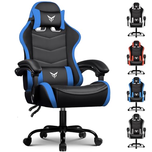 GTPLAYER Gaming Chair, Video Game Chairs Racing Style PC Game Chairs 350lbs for Adults - Padded High Back Ergonomic Reclining Silla Gamer, Linkage Armrest, Blue by GTPLAYER - Used condition - US$68.42