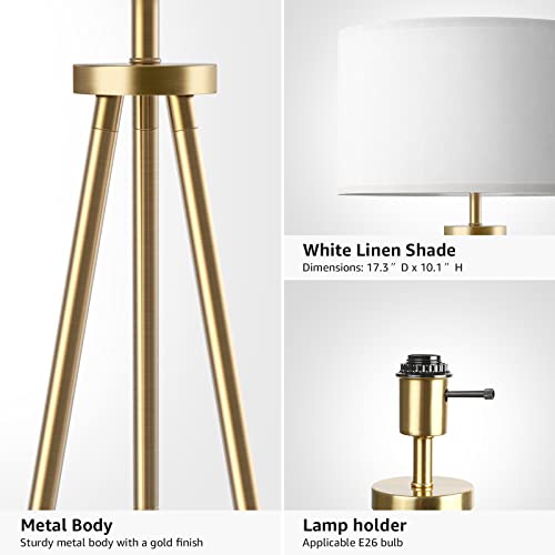 Alldio Tripod Floor Lamps For Living Room, Modern Standing Lamp With Drum Shade thumb #4