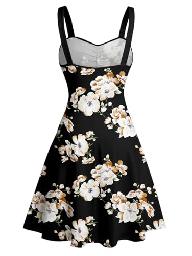 Image of DRESSFO Matchable Couples' Outfit Tropical Flower Leaf Print Button-up Shirt Or Strappy Dress